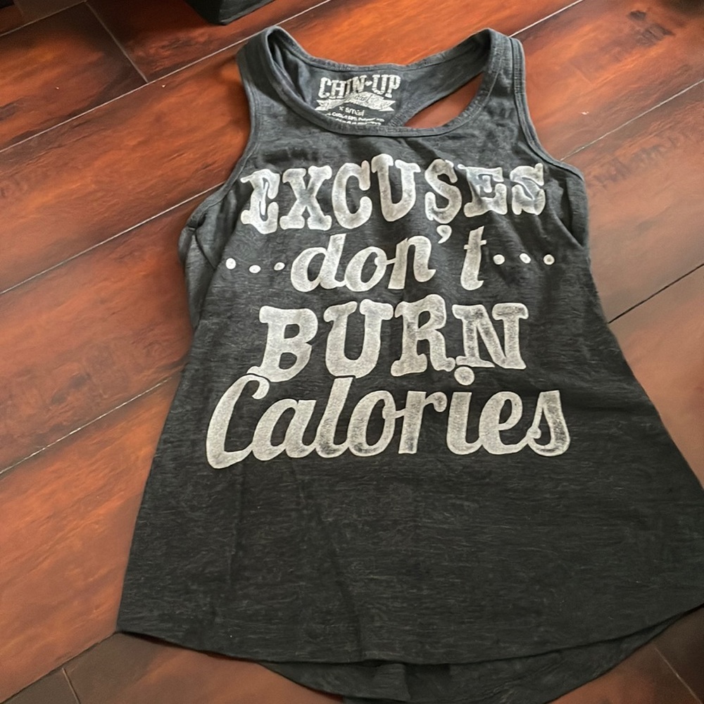 Gray racer back workout top